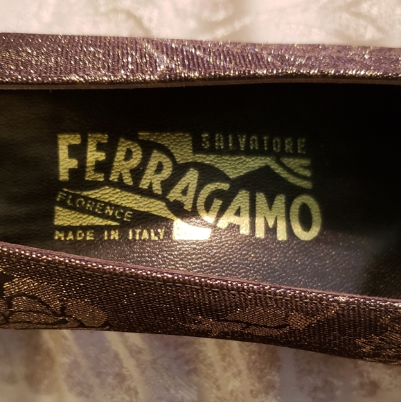 FINAL SALE Salvatore Ferragamo Fabric Covered Shoes, Size 7C (wide), Heels 2.5" - Picture 3 of 9